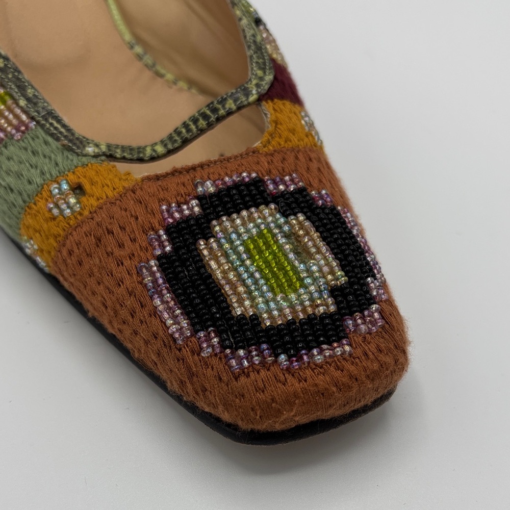 Fendi Beaded Multicolor Mule Heels - Women - Size 9 - Picture 4 of 12